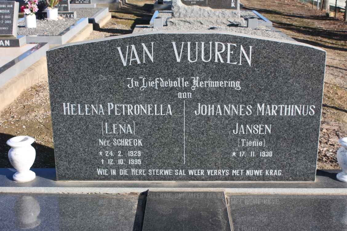 VUUREN Johannes Marthinus, Jansen 1930- &amp; Helena Petronella SCHRECK 1929-1995