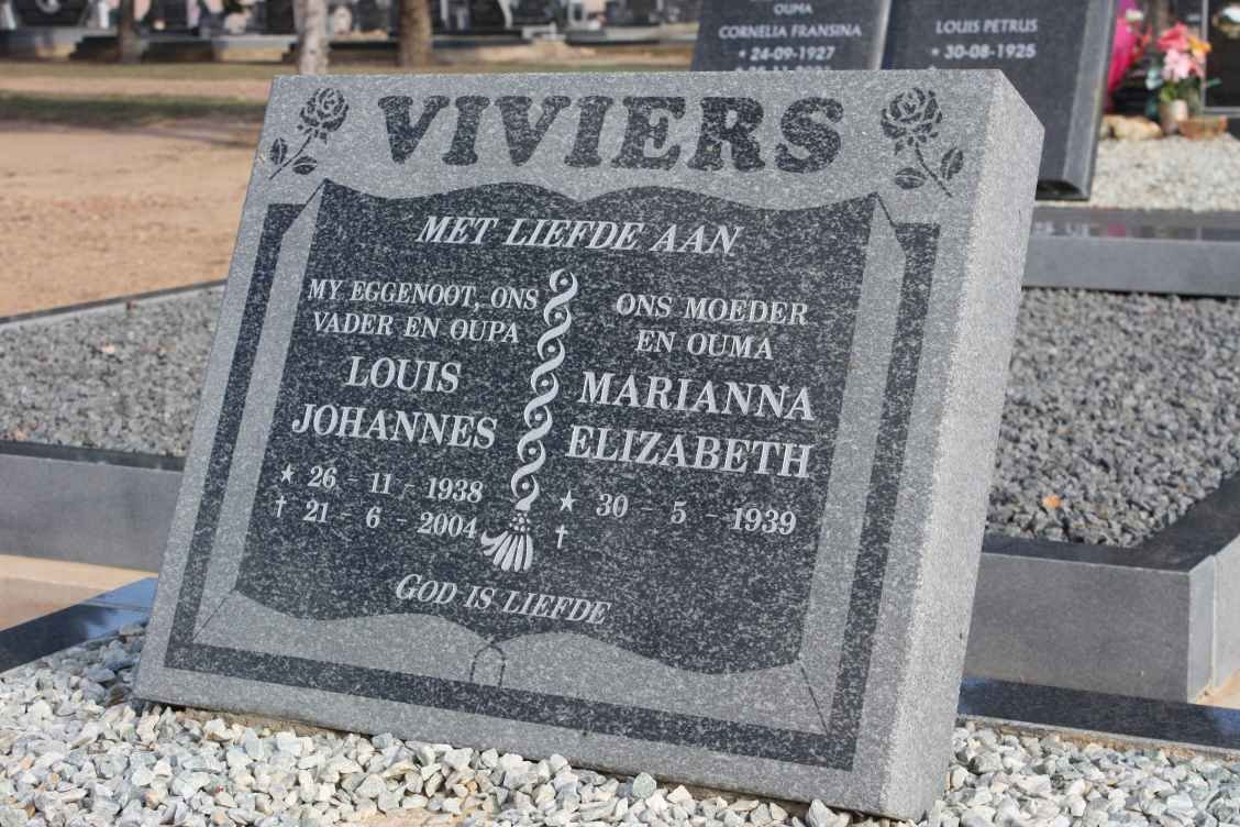 VIVIERS Louis Johannes 1938-2004 &amp; Marianna Elizabeth 1939-