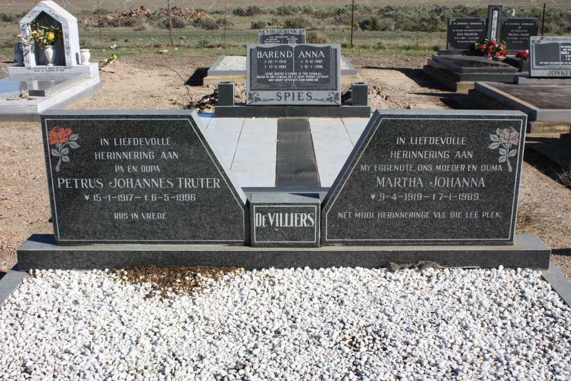 VILLIERS Petrus Johannes Truter, de 1917-1996 &amp; Martha Johanna 1919-1989