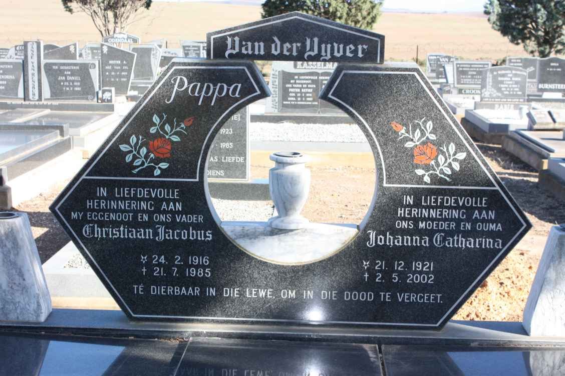 VYVER Christiaam Jacobus, van der 1916-1985 &amp; Johanna Catharina 1921-2002