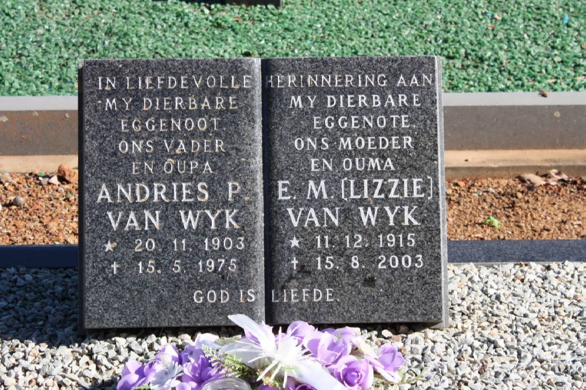 WYK Andries P., van 1903-1975 &amp; E.M. 1915-2003