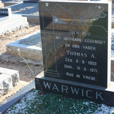 WARWICK Thomas A. 1909-1971
