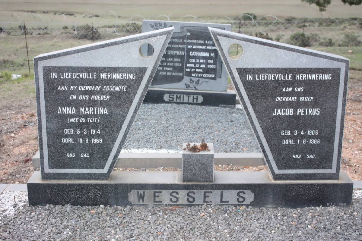 WESSELS Jacob Petrus 1906-1986 &amp; Anna Martina DU TOIT 1914-1969