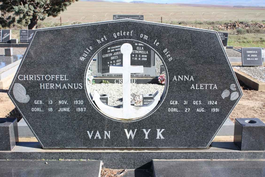 WYK Christoffel Hermanus, van 1930-1987 &amp; Anna Aletta 1924-1991