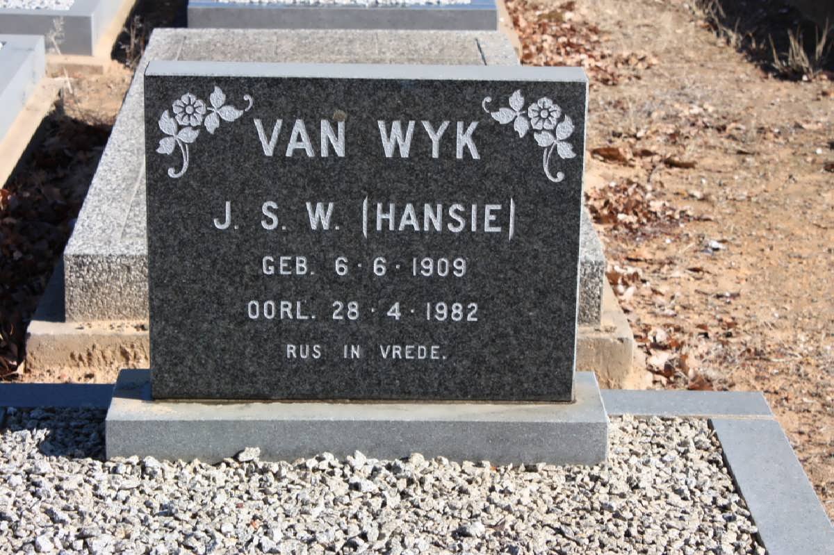 WYK J.S.W., van 1909-1982