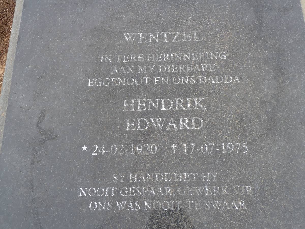 WENTZEL Hendrik Edward 1920-1975