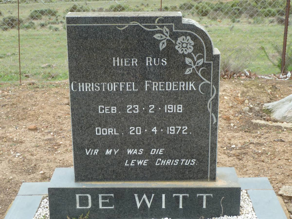 WITT Christoffel Frederik, de 1918-1972