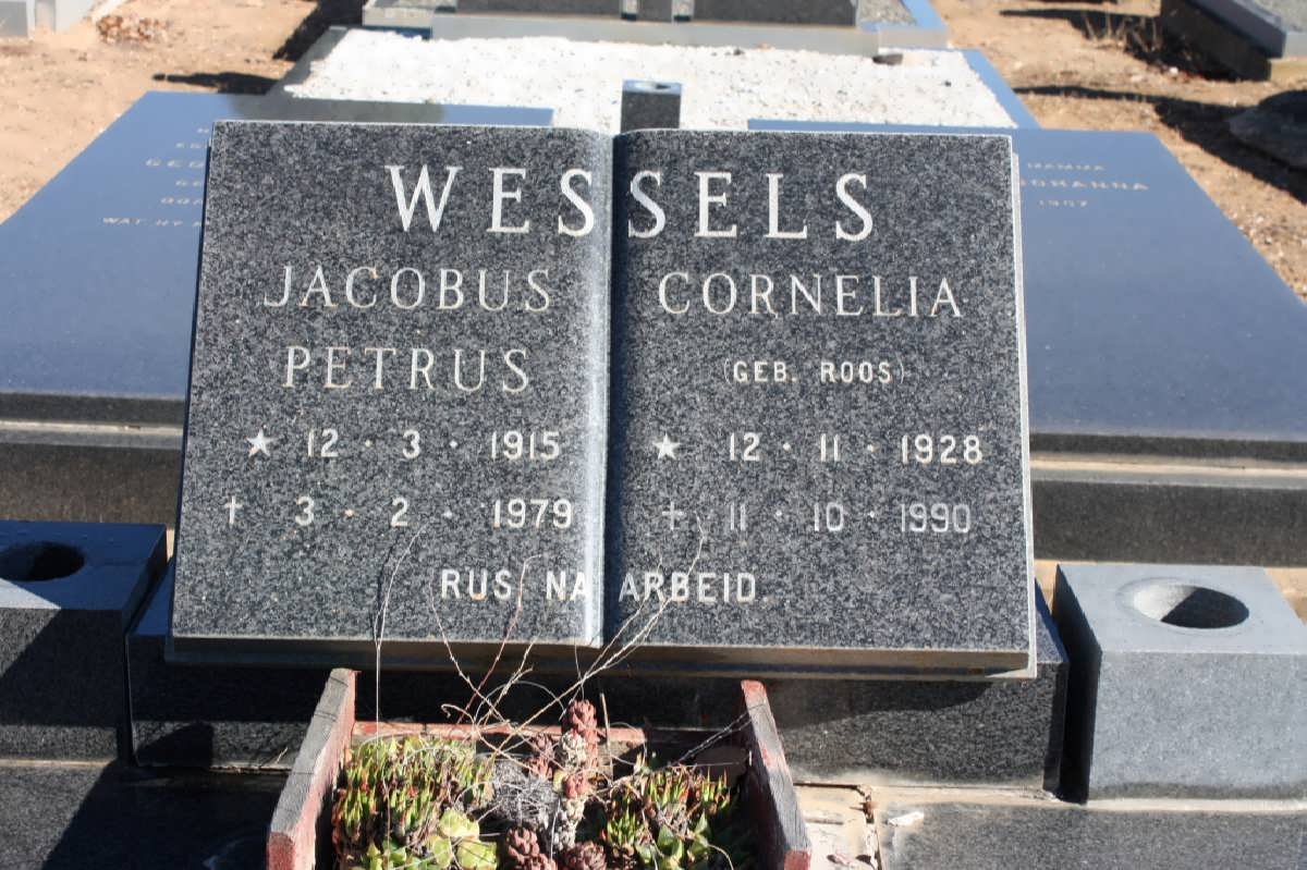 WESSELS Jacobus Petrus 1915-1979 &amp; Cornelia ROOS 1928-1990