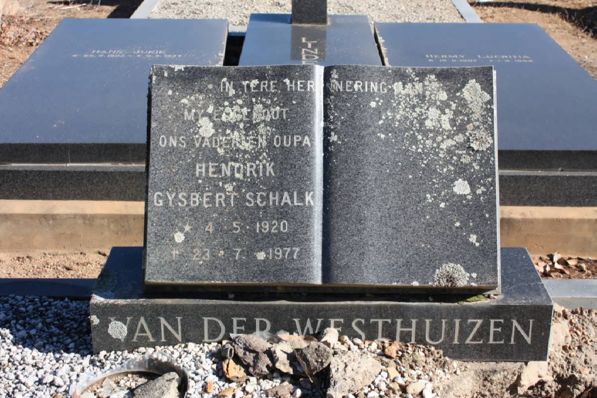 WESTHUIZEN Hendrik Gysbert Schalk, van der 1920-1977
