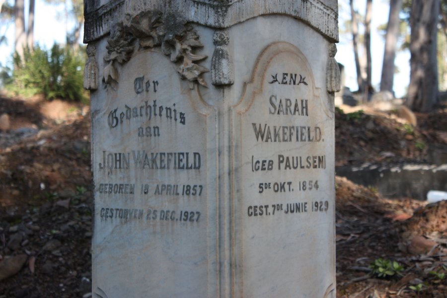 WAKEFIELD John 1857-1927 &amp; PAULSEN Sarah 1854-1929