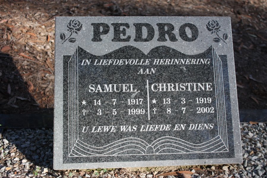 PEDRO Samuel 1917-1999 &amp; Christne 1919-2002