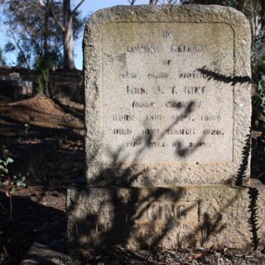 KING J.T. 1849-1928 nee CRONJE