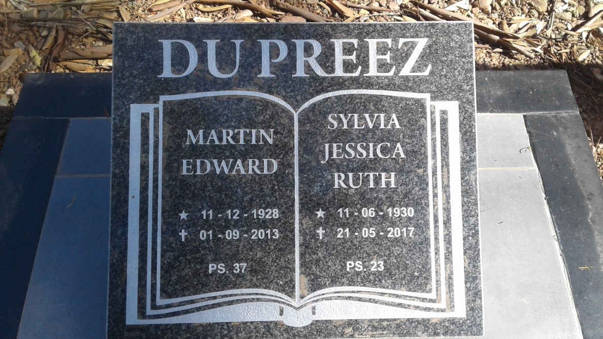 PREEZ Martin Edward, du 1928-2013 &amp; Sylvia Jessica Ruth 1930-2017