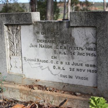 NAUDE Jan 1885-1956 &amp; Rosina 1888-1950