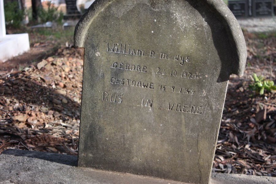 UYS William P.H. 1920-1944
