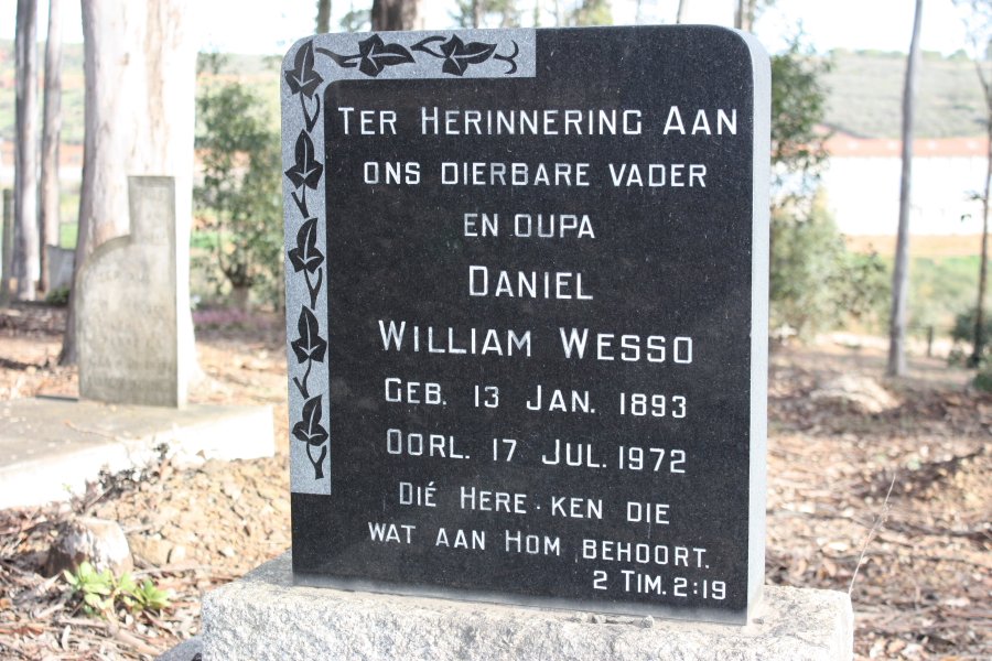 WESSO Danile William 1893-1972