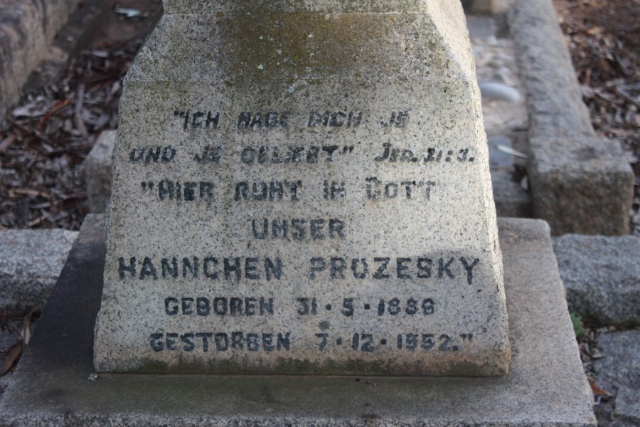 PROZESKY Hannchen 1886-1952