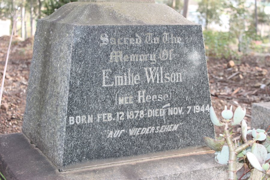 WILSON Emilie nee HEESE 1878-1944