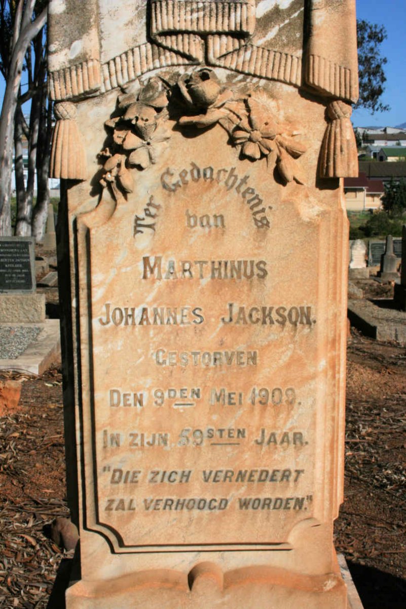JACKSON Marthinus Johannes -1909