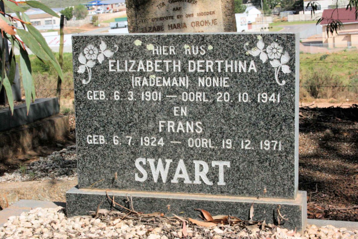 SWART Frans 1924-1971 &amp; Elizabeth Derthina RADEMAN 1901-1941