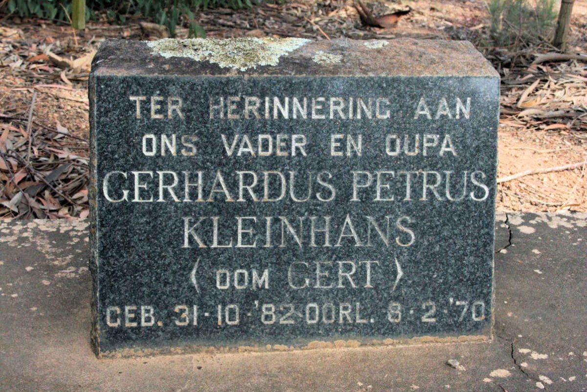 KLEINHANS Gerhardus Petrus 1882-1970
