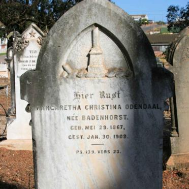 ODENDAAL Margaretha Christina neé BADENHORST 1867-1909