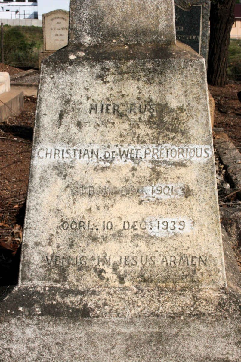 PRETORIUS Christian de Wet 1901-1939