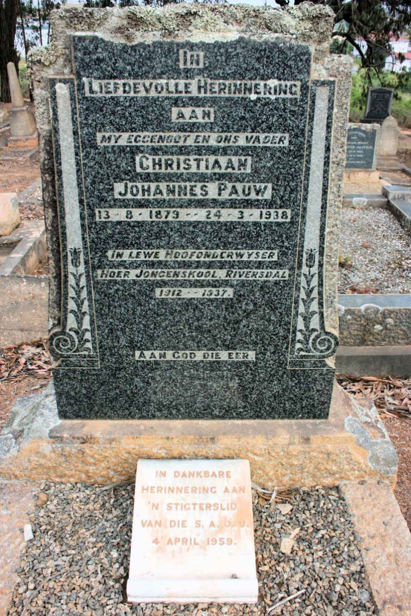 PAUW Christiaan Johannes 1879-1938
