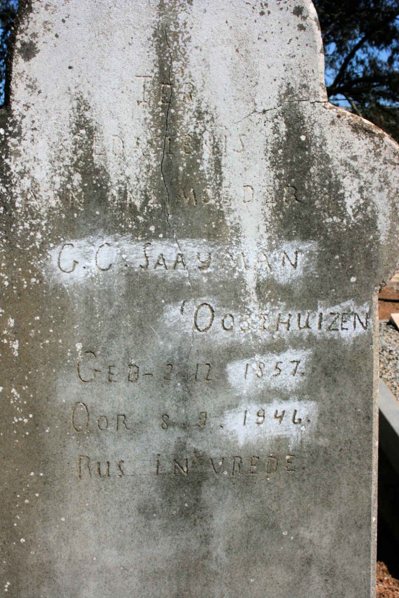 SAAYMAN G.C. neé OOSTHUIZEN 1857-1946