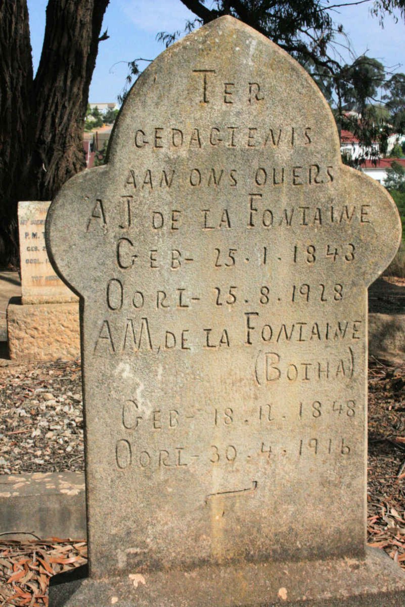 FONTAINE A.J., de la 1843-1928 &amp; A.M. BOTHA 1848-1916
