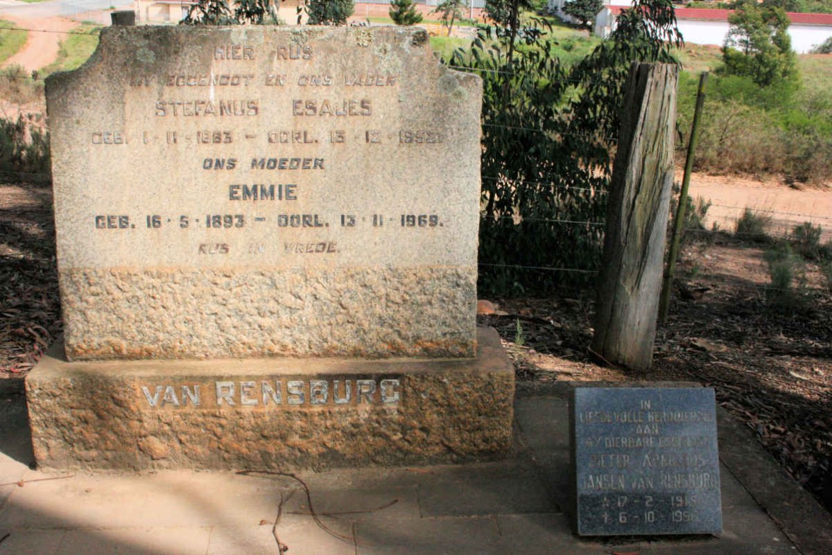 RENSBURG Stephanus Esajes, van 1883-1952 &amp; Emmie 1893-1969 :: JANSEN VAN RENSBURG Pieter Arnoldus 1915-1996