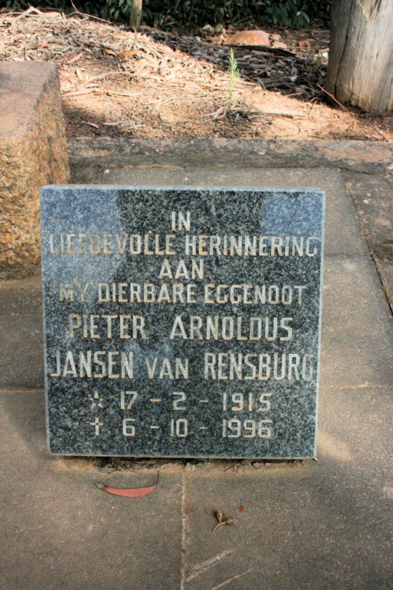 RENSBURG Pieter Arnoldus, Jansen van 1915-1996