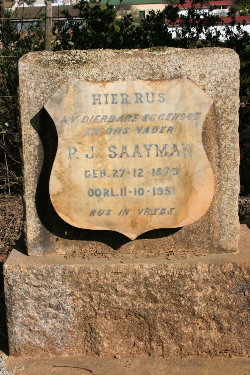 SAAYMAN P.J. 1839-1951