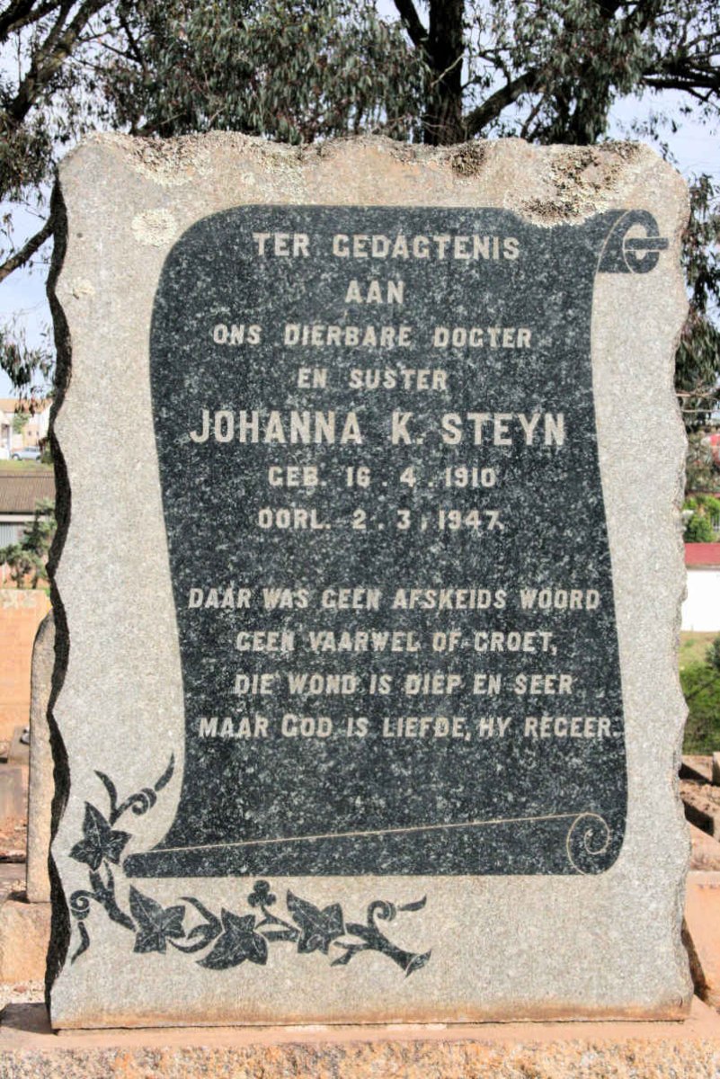 STEYN Johanna K. 1910-1947