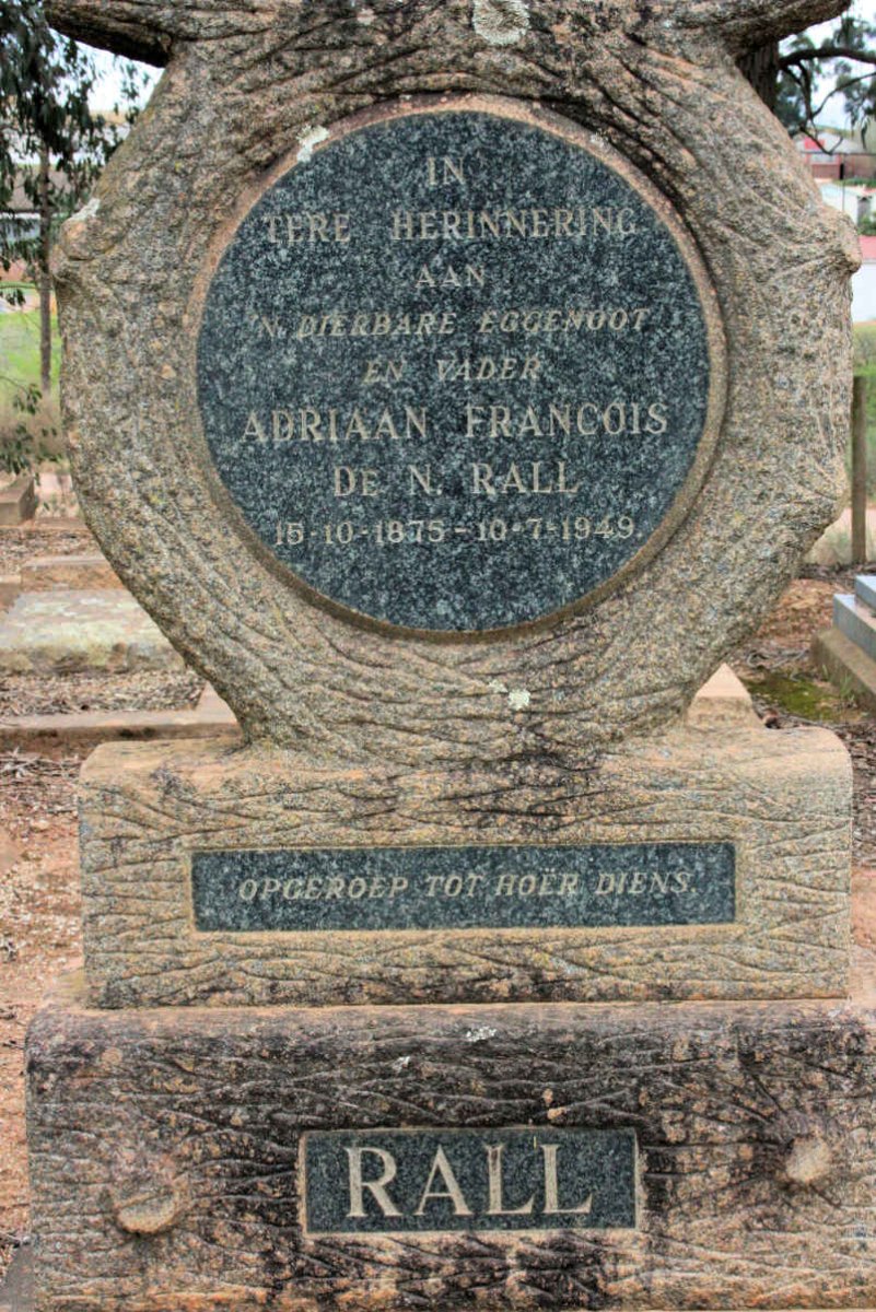 RALL Adriaan Francois De N. 1879-1949