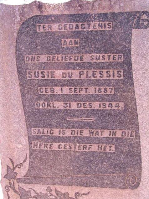 PLESSIS Susie, du 1887-1944
