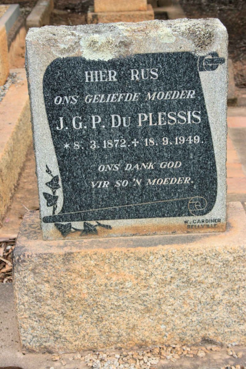 PLESSIS J.G.P., du 1872-1949