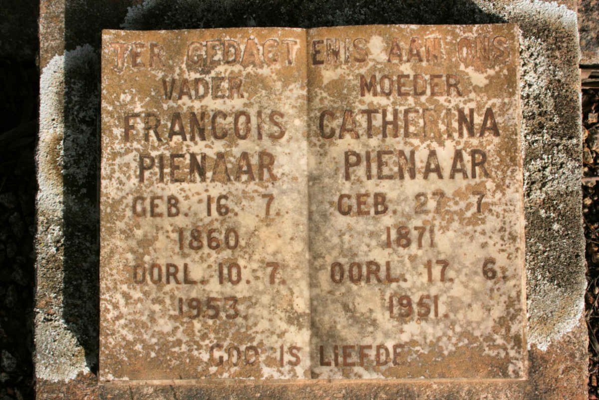PIENAAR Francois 1860-1953 &amp; Catherina 1871-1951