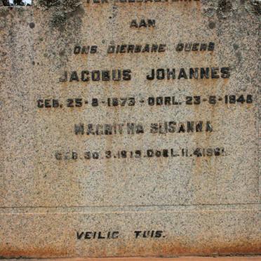 NOORDWYK Jacobus Johannes, van 1873-1948 &amp; Magritha Susanna 1919-1961