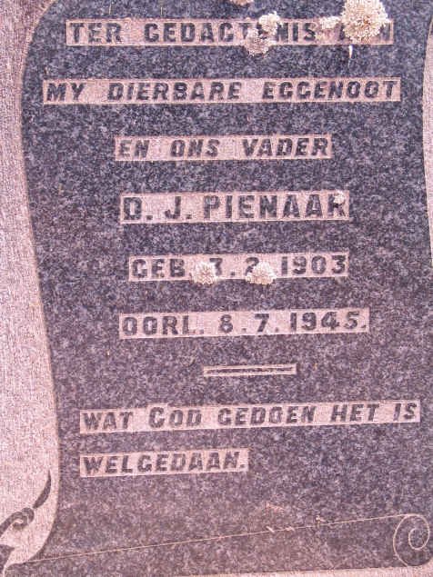 PIENAAR D.J. 1903-1945