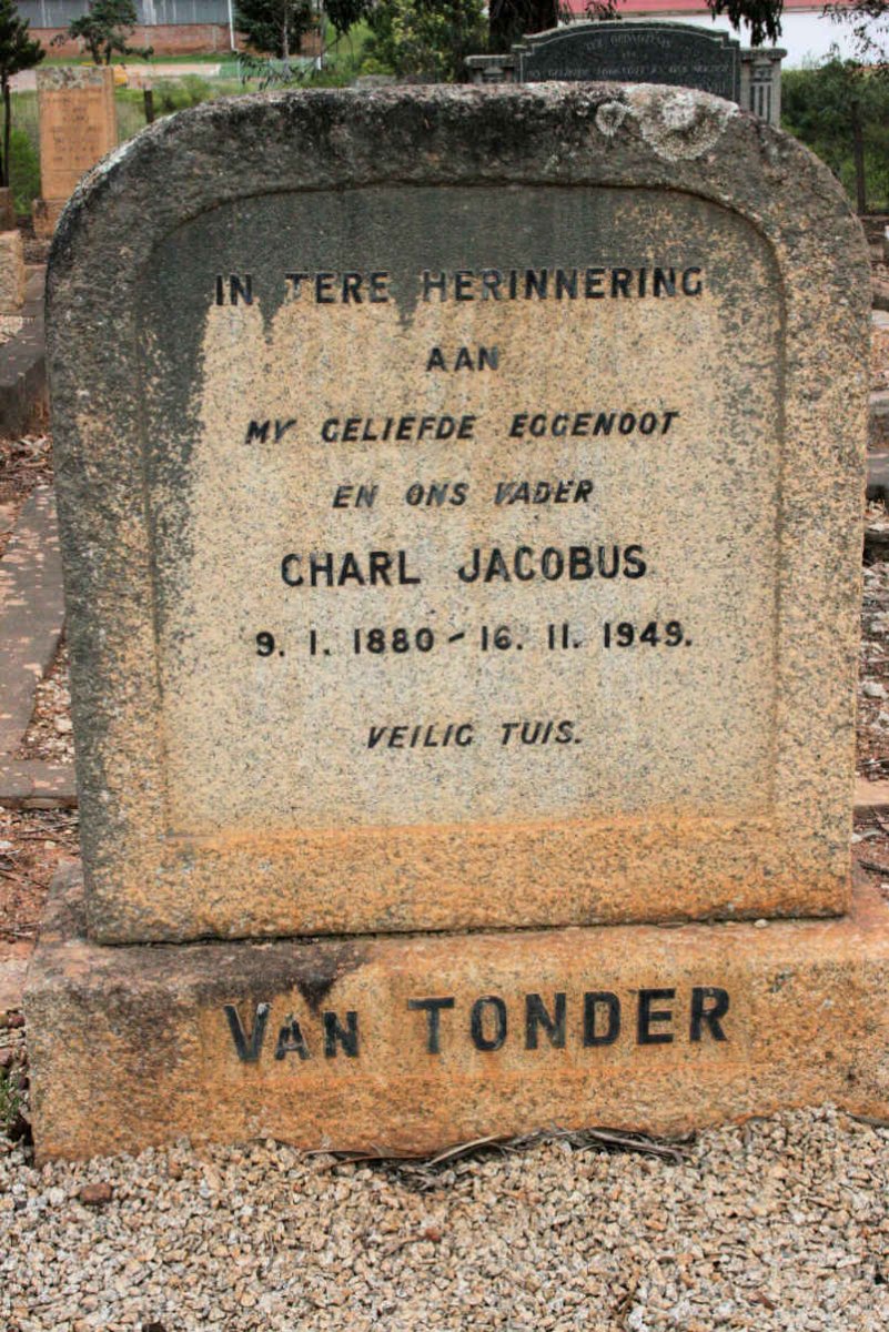 TONDER Charl Jacobus, van 1880-1949