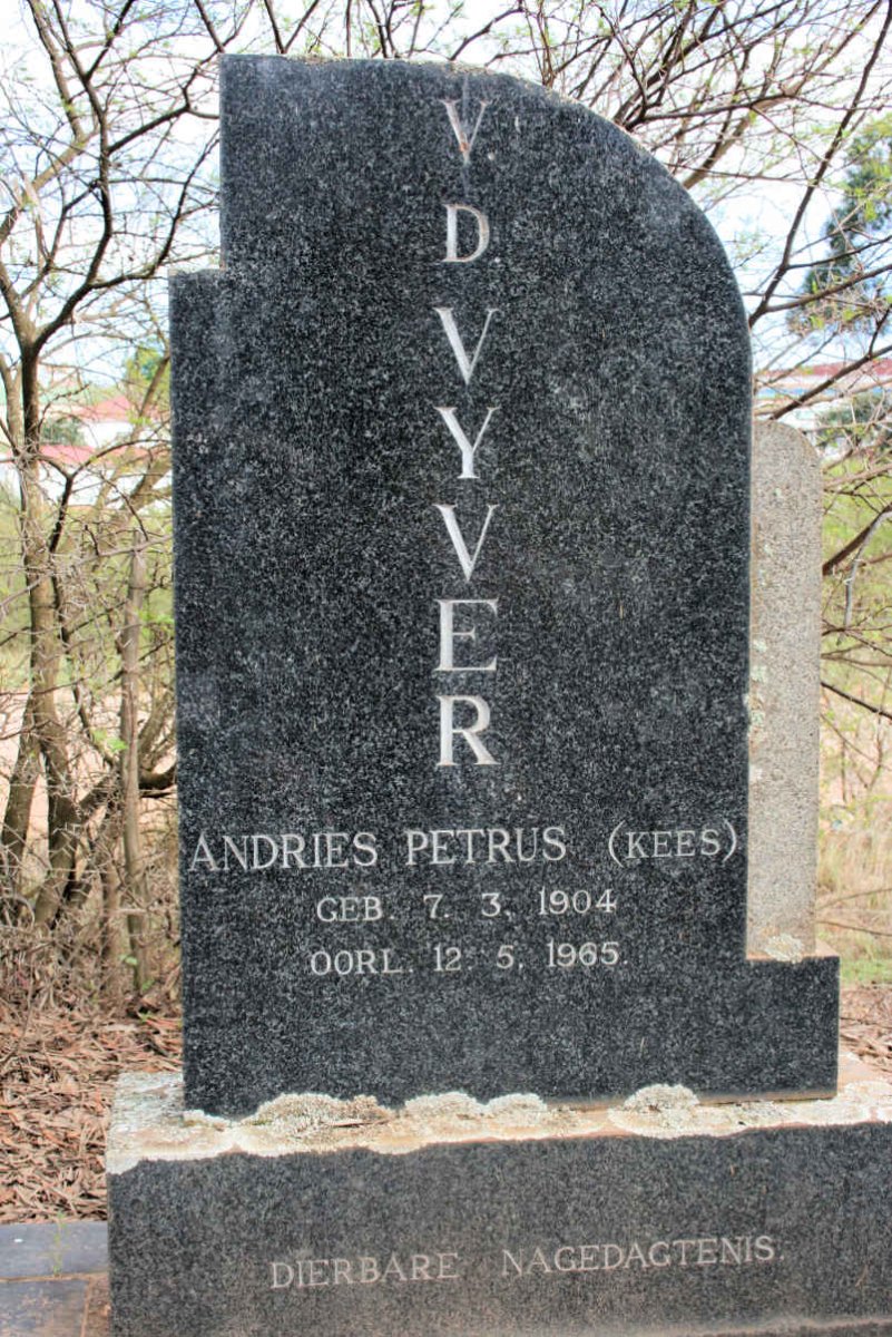 VYVER Andries Petrus, van der 1904-1965