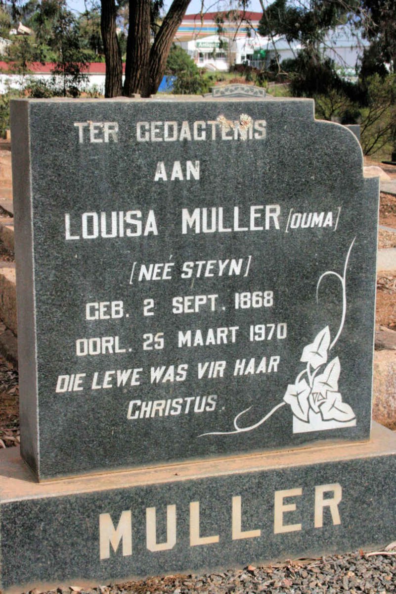 MULLER Louisa neé STEYN 1868-1970