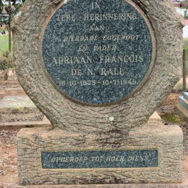 RALL Adriaan Francois De N. 1879-1949