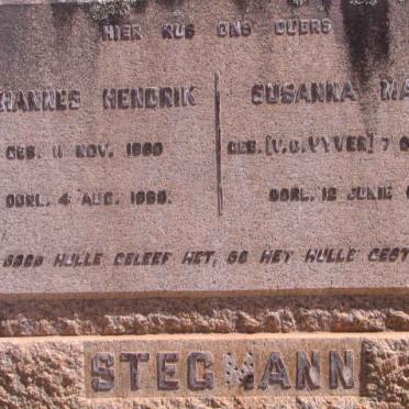 STEGMANN Johannes Hendrik 1880-1960 &amp; Susanna Maria VAN DER VYVER 1881-1960