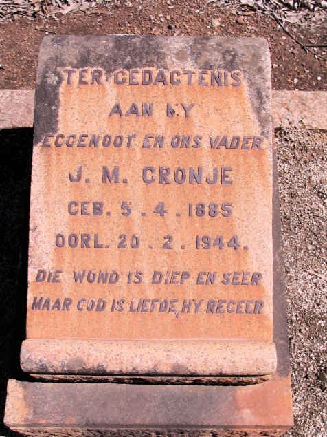 CRONJE J.M. 1885-1944