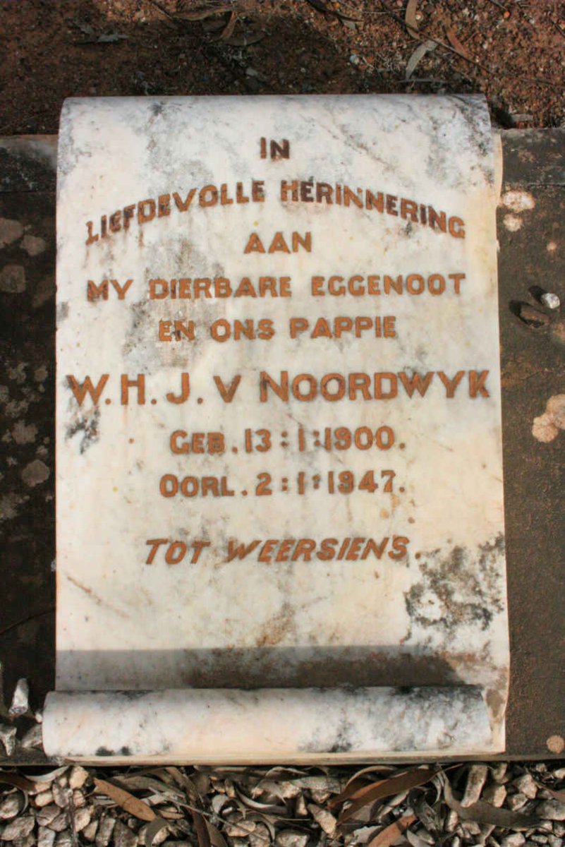 NOORDWYK W.H.J., van 1900-1947
