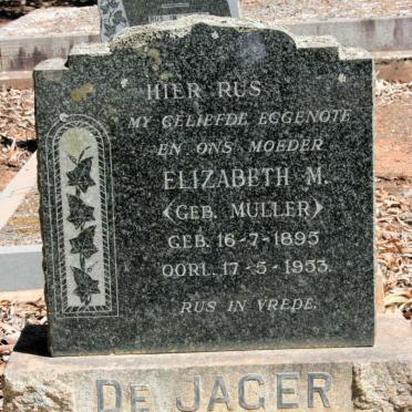 JAGER Elizabeth M., de neé MULLER 1895-1953