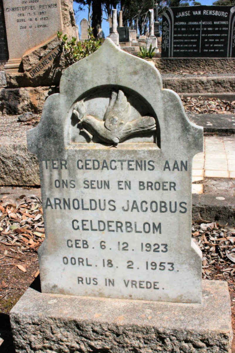 GELDERBLOM Arnoldus Jacobus 1923-1950
