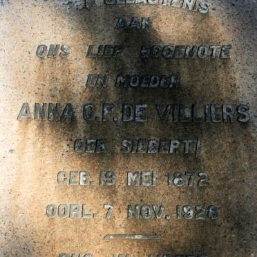 VILLIERS Anna C.P., de neé SIEBERT 1872-1928